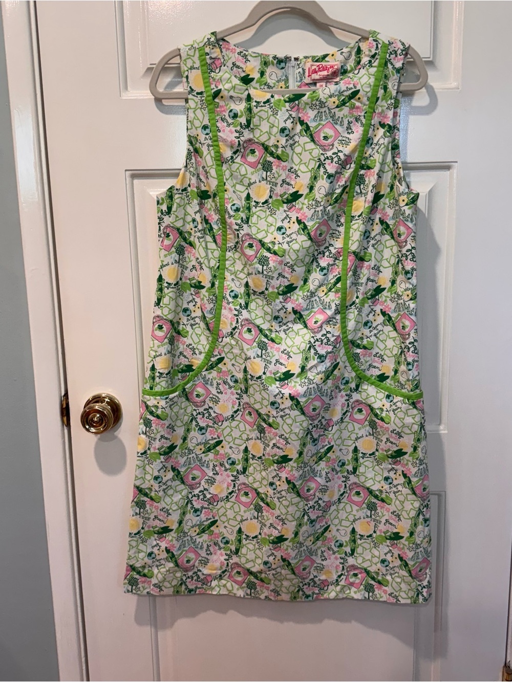 HARD TO FIND Lilly Pulitzer Sleeveless Cotton Shift Dress in White, Green, Pink